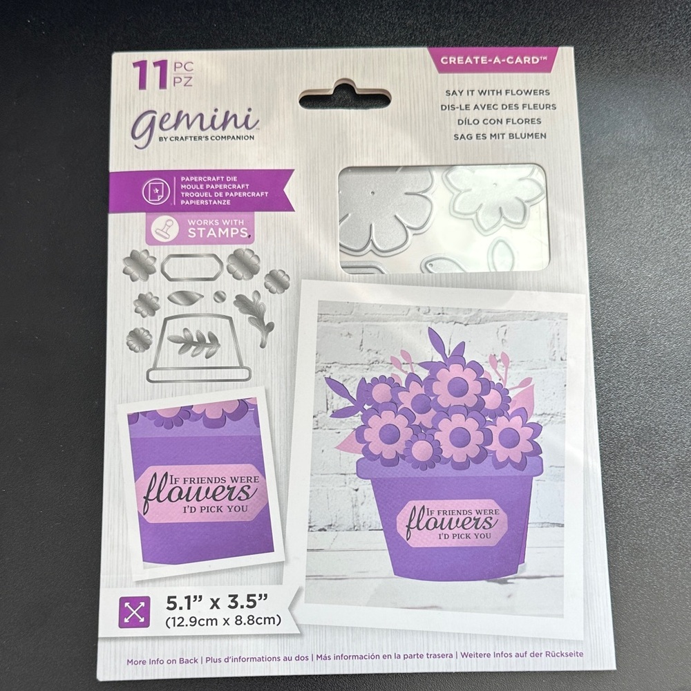 Gemini Create-A-Card Say It With Flowers 11 Piece Papercraft Die If Friends Were